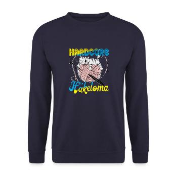 Hardcore Häkeloma - Unisex Pullover - Navy - Vorne - Alina (178cm) & Michal (187cm)