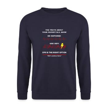Die Wahrheit über Defibrillation - Unisex Pullover - Navy - Vorne - Alina (178cm) & Michal (187cm)