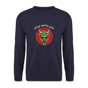 Oni Demon MMA - Käfig Oni Demon Free Fighting - Unisex Pullover - Navy - Vorne - Alina (178cm) & Michal (187cm)