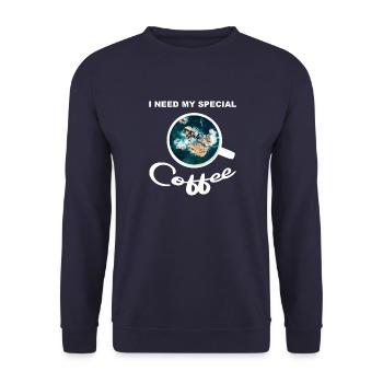 Tasse à café avec des rochers et la mer - café spécial - Sweat-shirt Unisexe - marine - Devant - Alina (178cm) & Michal (187cm)