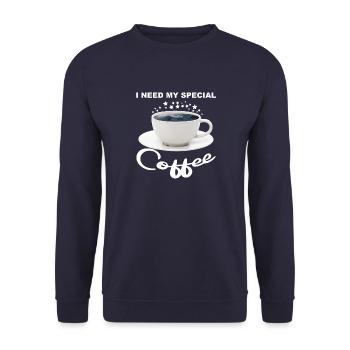 Coffee cup - I dream of the sea - Unisex Sweatshirt - navy - Front - Alina (178cm) & Michal (187cm)