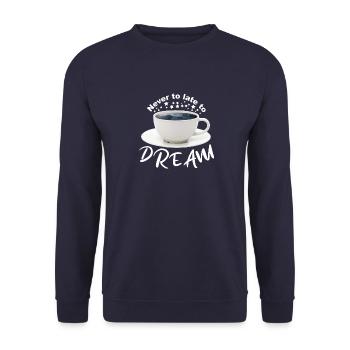 Coffee cup - I dream of the sea - Unisex Sweatshirt - navy - Front - Alina (178cm) & Michal (187cm)