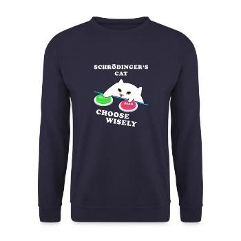 Schrödinger's cat - choose Weise! - Unisex Sweatshirt - navy - Front - Alina (178cm) & Michal (187cm)