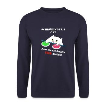 Schrödingers Katze - wähle Weise! - Unisex Pullover - Navy - Vorne - Alina (178cm) & Michal (187cm)