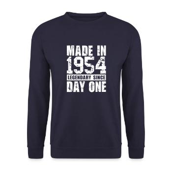 Hergestellt 1954, legendär seit dem ersten Tag - Unisex Pullover - Navy - Vorne - Alina (178cm) & Michal (187cm)