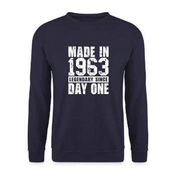 Hergestellt 1963, legendär seit dem ersten Tag - Unisex Pullover - Navy - Vorne - Alina (178cm) & Michal (187cm)