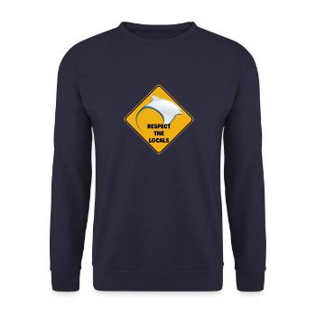 Warning sign diver - Respect the locals - Unisex Sweatshirt - navy - Front - Alina (178cm) & Michal (187cm)