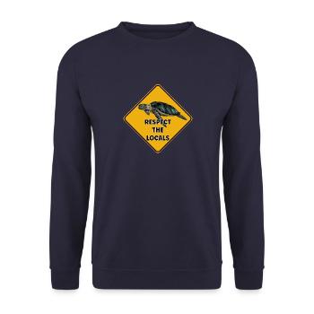 Warning sign diver - Respect the locals - Unisex Sweatshirt - navy - Front - Alina (178cm) & Michal (187cm)