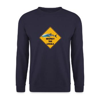 Warning sign diver - Respect the locals - Unisex Sweatshirt - navy - Front - Alina (178cm) & Michal (187cm)