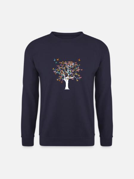 Butterfly Tree Beautiful Design - Butterflies - Unisex Sweatshirt - navy