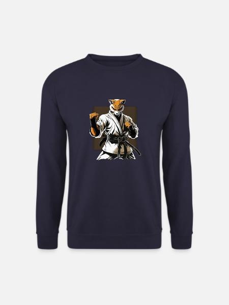 Karate Fighter Fox - Japanische Karateka - Unisex Pullover - Navy