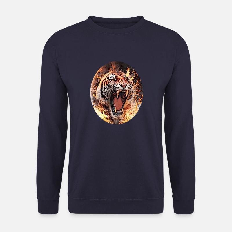 Tiger on fire - Unisex Sweatshirt - navy