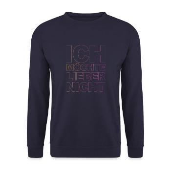 Bartleby der Schreiber - Ich möchte lieber nicht - Unisex Pullover - Navy - Vorne - Alina (178cm) & Michal (187cm)