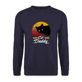 Cat Daddy Vintage Black Cat Cadeau pour Cat Lover - Sweat-shirt Unisexe - marine - Devant - Alina (178cm) & Michal (187cm)