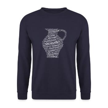 Bembel weiss - Unisex Pullover - Navy - Vorne - Alina (178cm) & Michal (187cm)