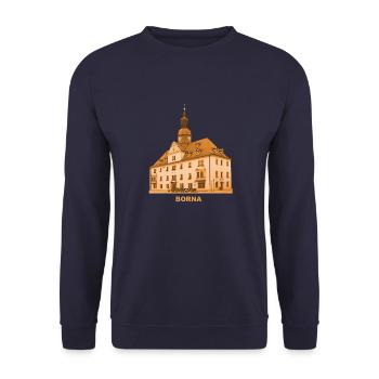 Hôtel de ville de Borna Leipzig Saxe - Sweat-shirt Unisexe - marine - Devant - Alina (178cm) & Michal (187cm)