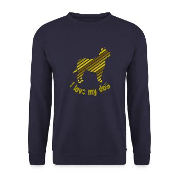 Ich liebe meinen Hund - Unisex Pullover - Navy - Vorne - Alina (178cm) & Michal (187cm)