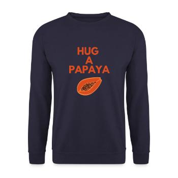 HUG A PAPAYA - Unisex Sweatshirt - navy - Front - Alina (178cm) & Michal (187cm)