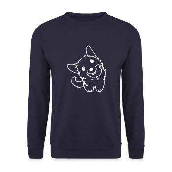Hund Chien - Sweat-shirt Unisexe - marine - Devant - Alina (178cm) & Michal (187cm)