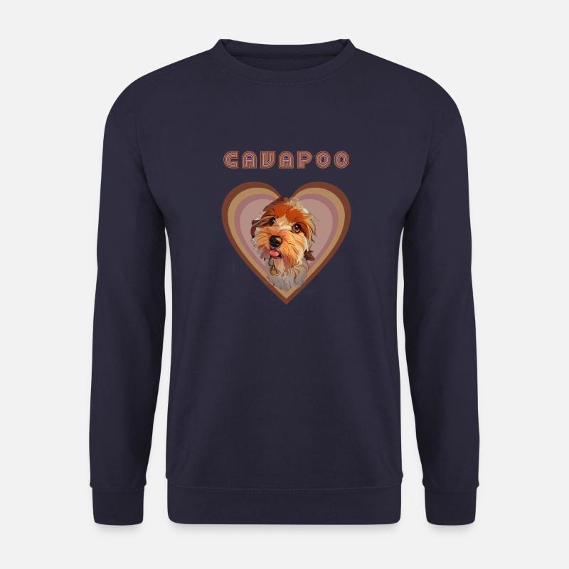 Cœur de cavapoo (automne) - Sweat-shirt Unisexe - marine