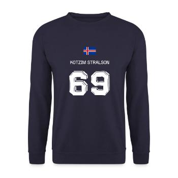 Mallorca-Gaudi: Das Kotzim Stralson Design - Unisex Pullover - Navy - Vorne - Alina (178cm) & Michal (187cm)