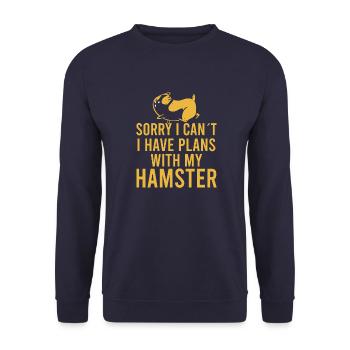 Hamster Vintage Haustier Sprüche - Unisex Pullover - Navy - Vorne - Alina (178cm) & Michal (187cm)