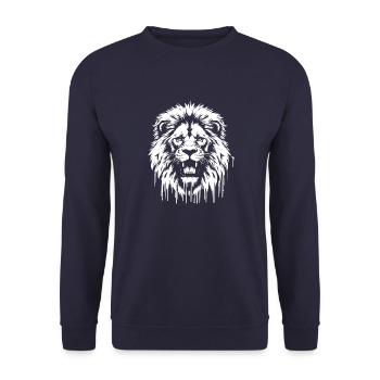 Lion en graffiti - Sweat-shirt Unisexe - marine - Devant - Alina (178cm) & Michal (187cm)