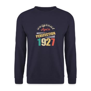 J’ai 97 ans | Je suis né en 1927 - birth - Sweat-shirt Unisexe - marine - Devant - Alina (178cm) & Michal (187cm)