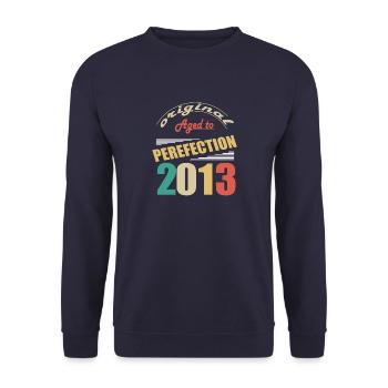 I'm 11 years old | I was born in 2013 - birth - Unisex Sweatshirt - navy - Front - Alina (178cm) & Michal (187cm)