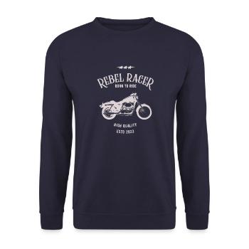 REBEL RIDER - Sweat-shirt Unisexe - marine - Devant - Alina (178cm) & Michal (187cm)