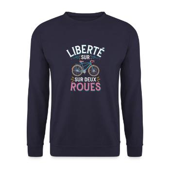 Liberté sur deux roues - Sweat-shirt Unisexe - marine - Devant - Alina (178cm) & Michal (187cm)