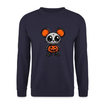Maus Halloween Lustig Zombie - Unisex Pullover - Navy - Vorne - Alina (178cm) & Michal (187cm)