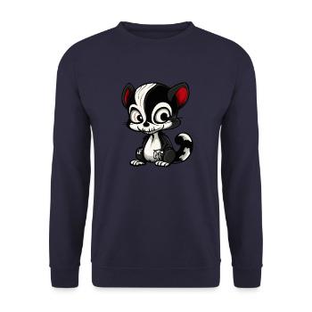 Stinktier Halloween Lustig Zombie - Unisex Pullover - Navy - Vorne - Alina (178cm) & Michal (187cm)