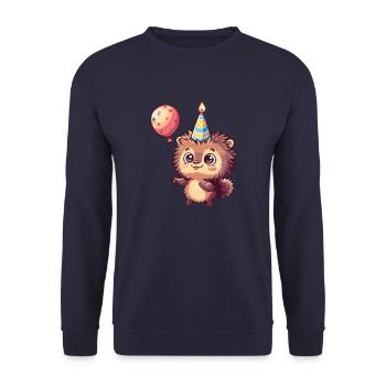 Hérisson Anniversaire Bande Dessinée - Sweat-shirt Unisexe - marine - Devant - Alina (178cm) & Michal (187cm)