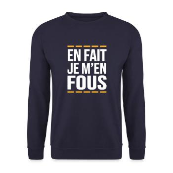 En fait, je m'en fous - Sweat-shirt Unisexe - marine - Devant - Alina (178cm) & Michal (187cm)