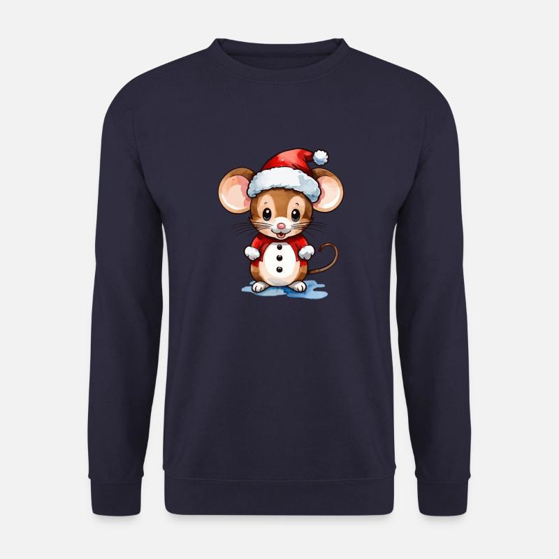 Mouse Christmas Drawing - Unisex Sweatshirt - navy