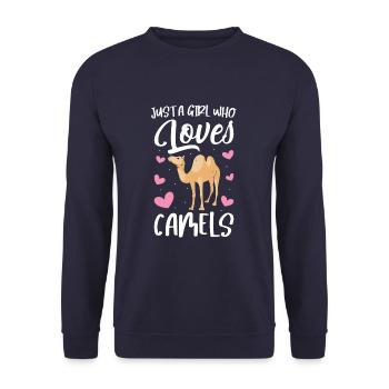 Just A Girl Who Loves Camels - Unisex Pullover - Navy - Vorne - Alina (178cm) & Michal (187cm)