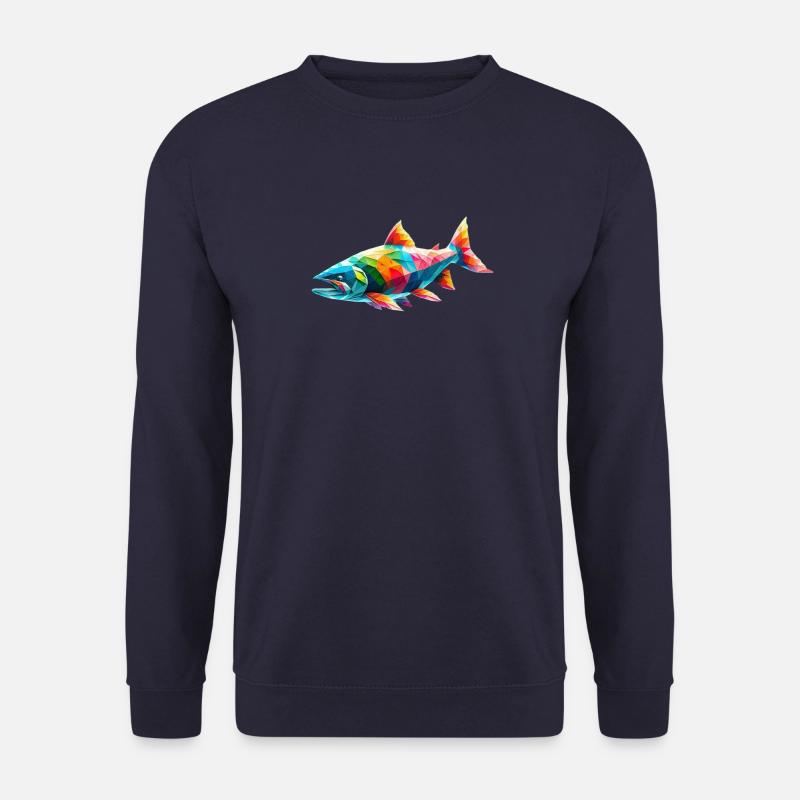 Salmon geometric - Unisex Sweatshirt - navy