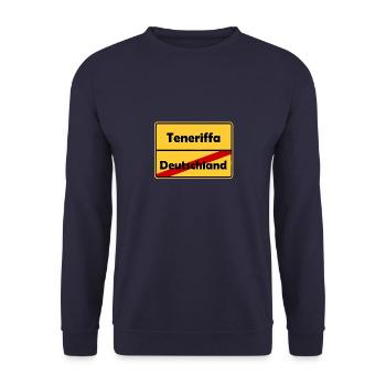 Schweden Urlaub/Auswanderung! Goodbye Deutschland! - Unisex Pullover - Navy - Vorne - Alina (178cm) & Michal (187cm)
