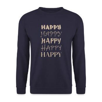 Happy happy - joyeux - Sweat-shirt Unisexe - marine - Devant - Alina (178cm) & Michal (187cm)