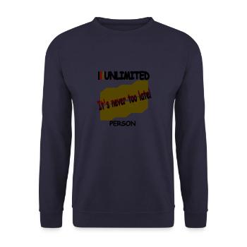 Il n’est jamais trop tard - Sweat-shirt Unisexe - marine - Devant - Alina (178cm) & Michal (187cm)