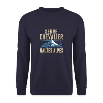 Serre Chevalier - Hautes-Alpes - Sweat-shirt Unisexe - marine - Devant - Alina (178cm) & Michal (187cm)