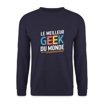 Le meilleur geek du monde - Sweat-shirt Unisexe - marine - Devant - Alina (178cm) & Michal (187cm)