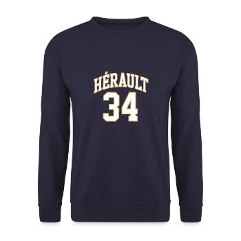 Hérault 34 - Sweat-shirt Unisexe - marine - Devant - Alina (178cm) & Michal (187cm)