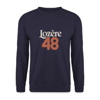 Lozère 48 - Sweat-shirt Unisexe - marine - Devant - Alina (178cm) & Michal (187cm)