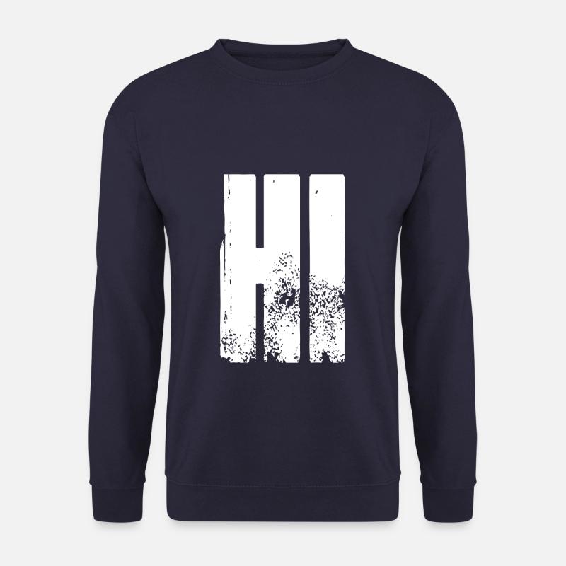 Hi - white - Unisex Sweatshirt - navy