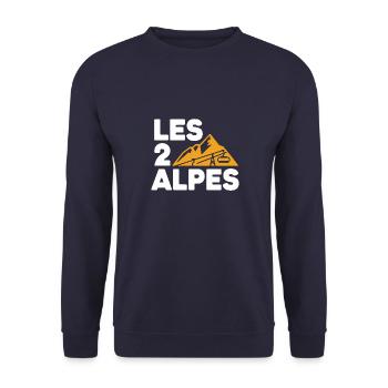 Les 2 Alpes - Sweat-shirt Unisexe - marine - Devant - Alina (178cm) & Michal (187cm)