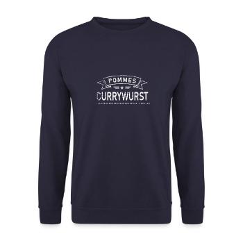 French Currywurst - Unisex Sweatshirt - navy - Front - Alina (178cm) & Michal (187cm)