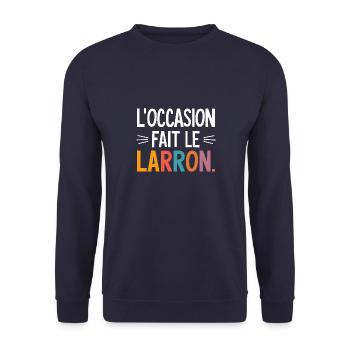 L'occasion fait le larron - Sweat-shirt Unisexe - marine - Devant - Alina (178cm) & Michal (187cm)