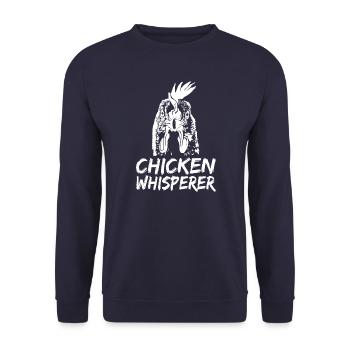 Hühnerflüsterer Chicken Whisperer - Unisex Sweatshirt - navy - Front - Alina (178cm) & Michal (187cm)